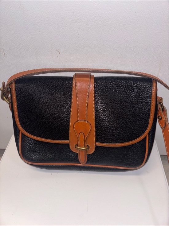 Dooney & Bourke Handbags - Dooney & Bourke Vintage Brown Leather Flap Crossbody Shoulder Bag